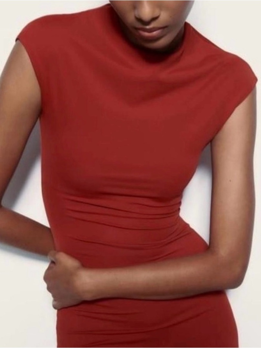 ZARA POLYAMIDE MIDI DRESS